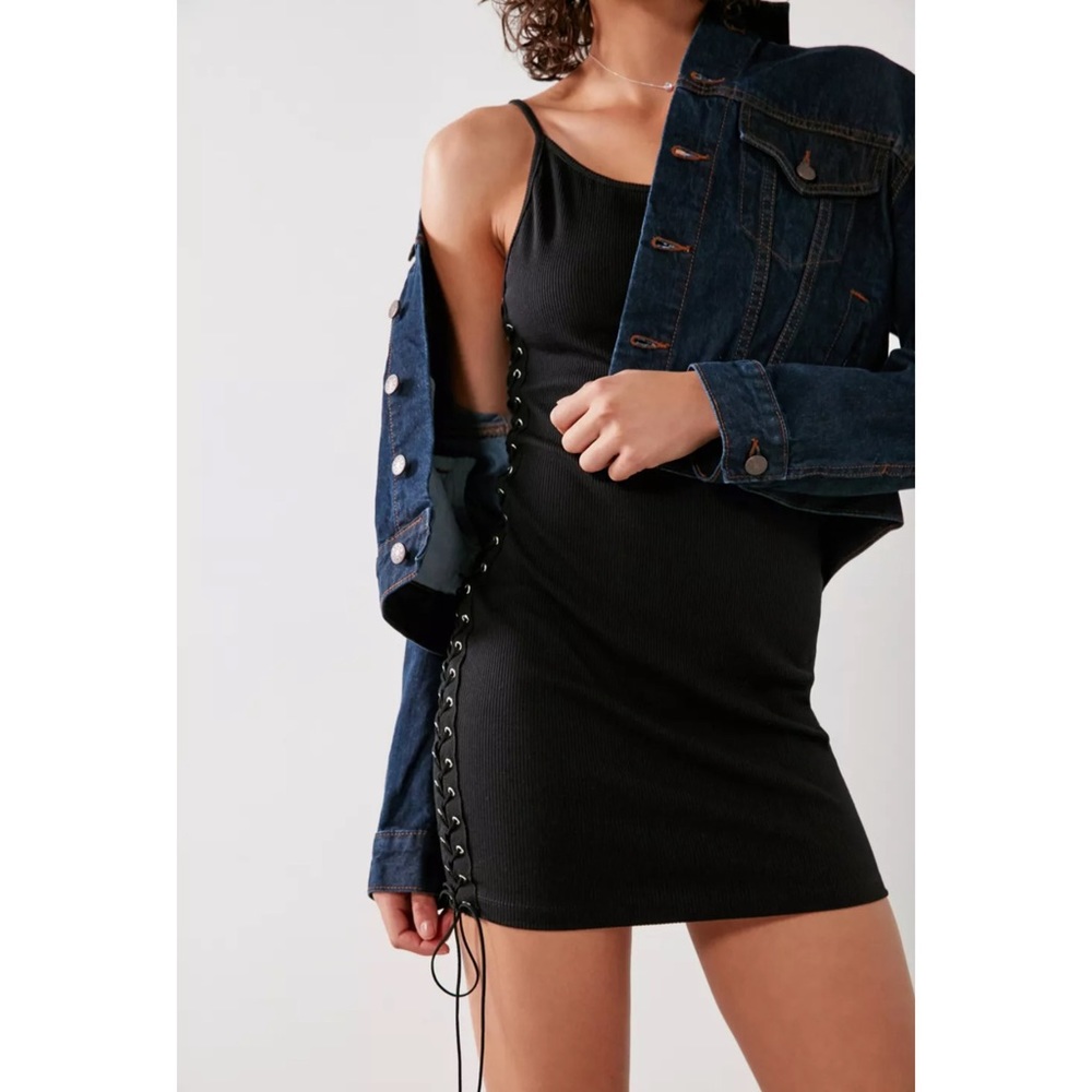 UO Silence + Noise Side Lace-Up Bodycon Dress NWOT - Picture 3 of 7